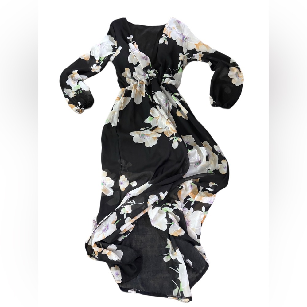 Floral Black Maxi Dress